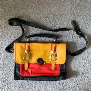 ASOS leather Cambridge bag in color block